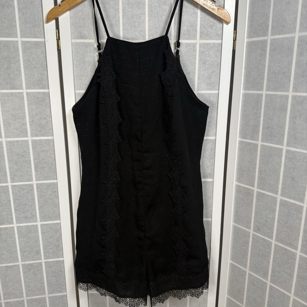 Guess Romper Women Small Black Lace Hem Sleeveless One Piece Festival Chic